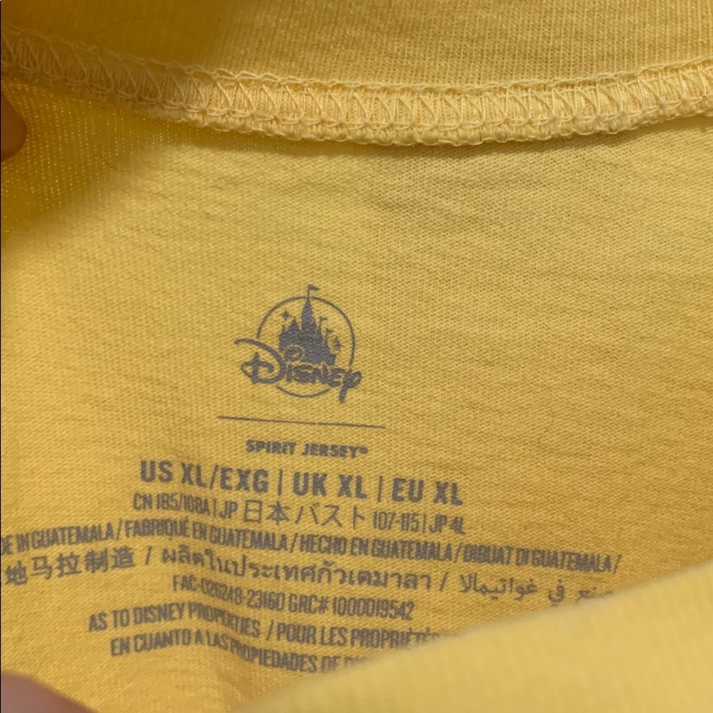 Spirit Jersey Disneyland Yellow Long Sleeve Unisex Shirt Size XL - Picture 6 of 9